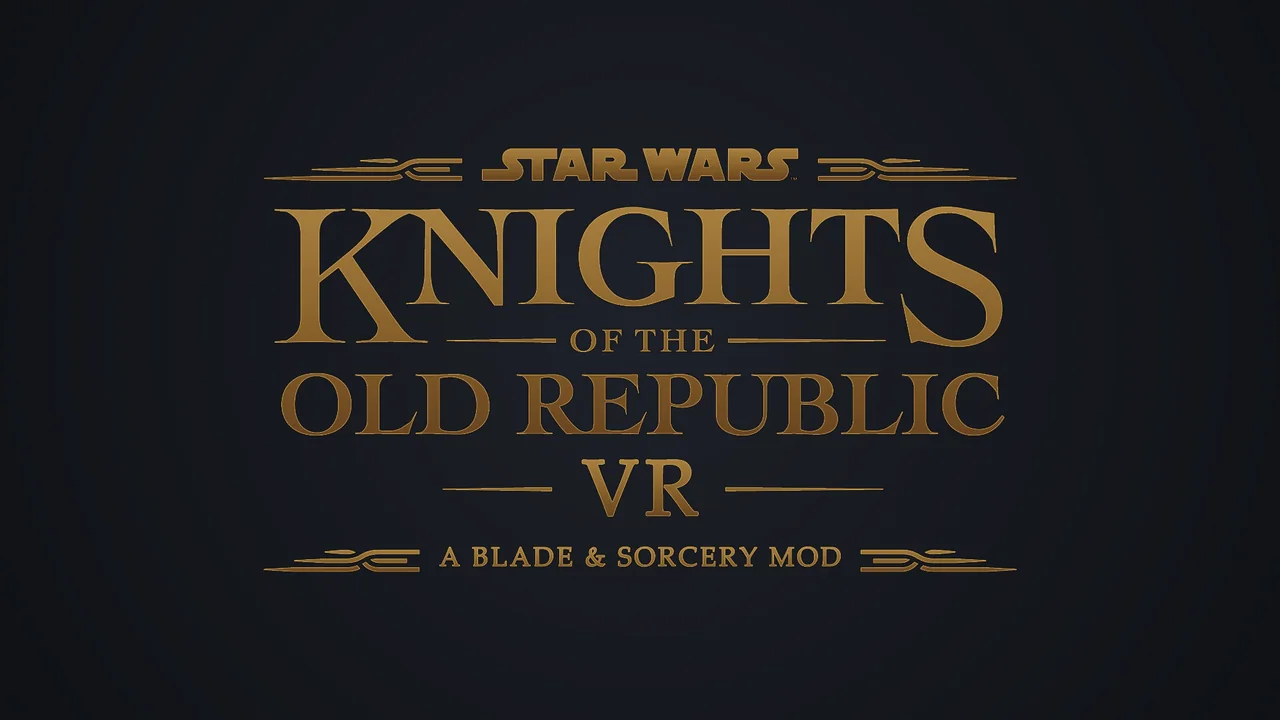 KOTOR VR: A Blade & Sorcery Mod - the logo on a dark starfield (the trailer's poster)